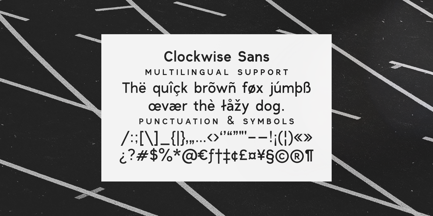 Ejemplo de fuente Clockwise SemiBold Italic